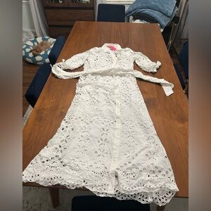 Lilly Pulitzer women’s dress in white lace with slip, size 8